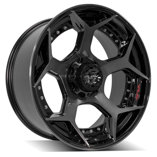 4PLAY Gen2 4P50 22x10 5x5" & 5x5.5" -24et in Brushed Black