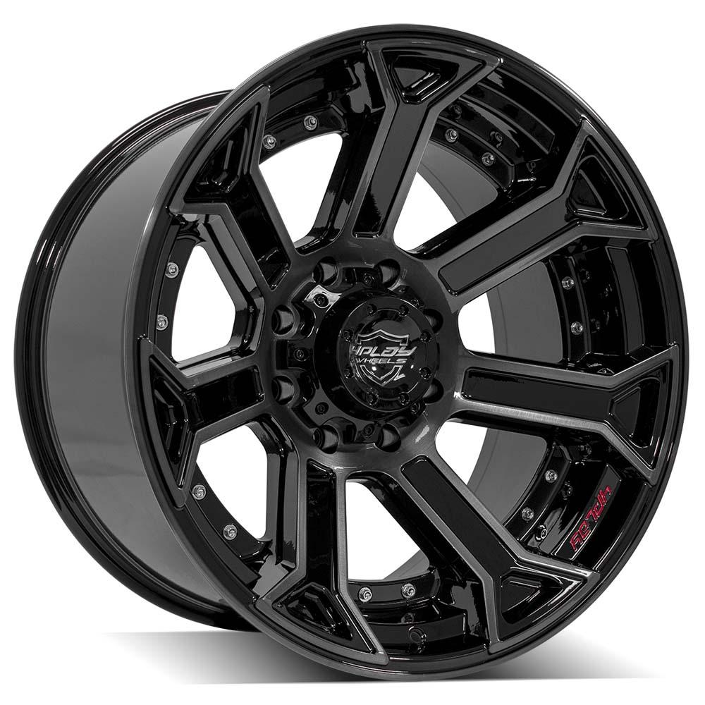 4PLAY Gen2 4P70 22x12 8x6.5" -44et in Brushed Black