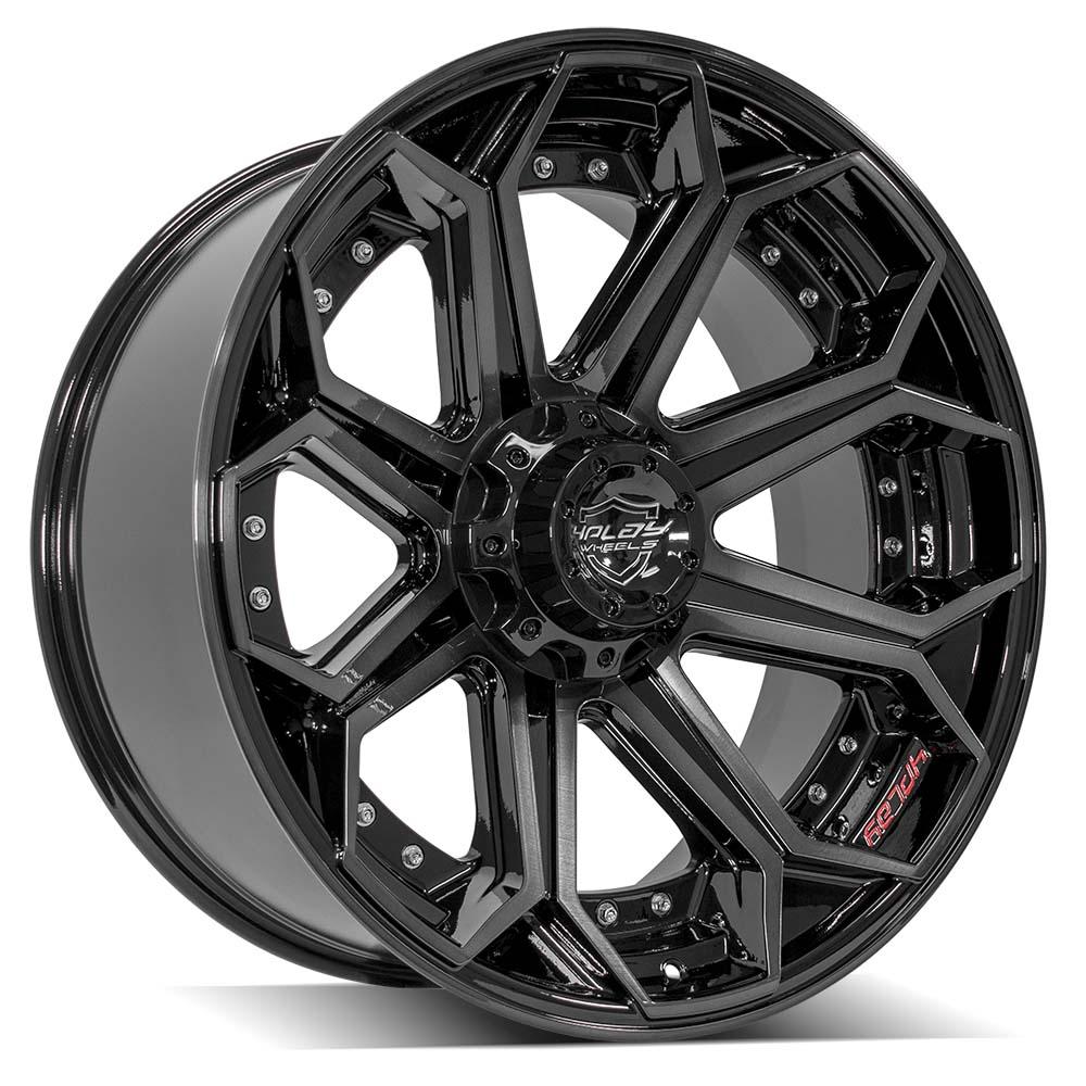 4PLAY Gen2 4P80R 22x10 5x5" & 5x5.5" -24et in Brushed Black