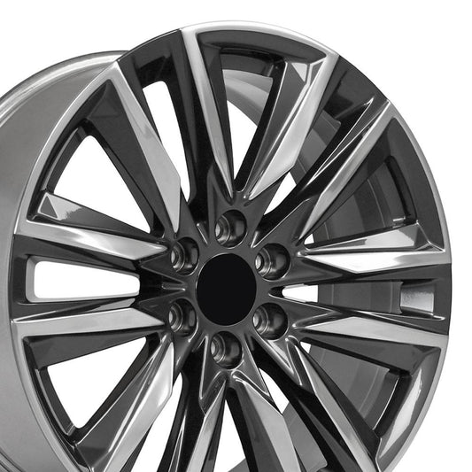 22" Replica CA91 fits Cadillac Escalade 22x9 Gunmetal with Polished Face