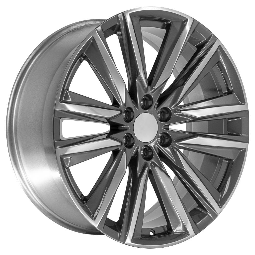 24" Replica CA91 fits Cadillac Escalade 24x10 Gunmetal with Polished Face