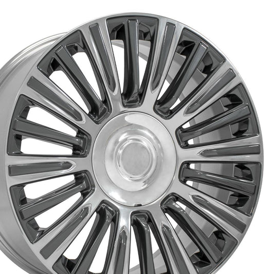 22" Replica CA92 fits Cadillac Escalade 22x9 Gunmetal with Polished Face