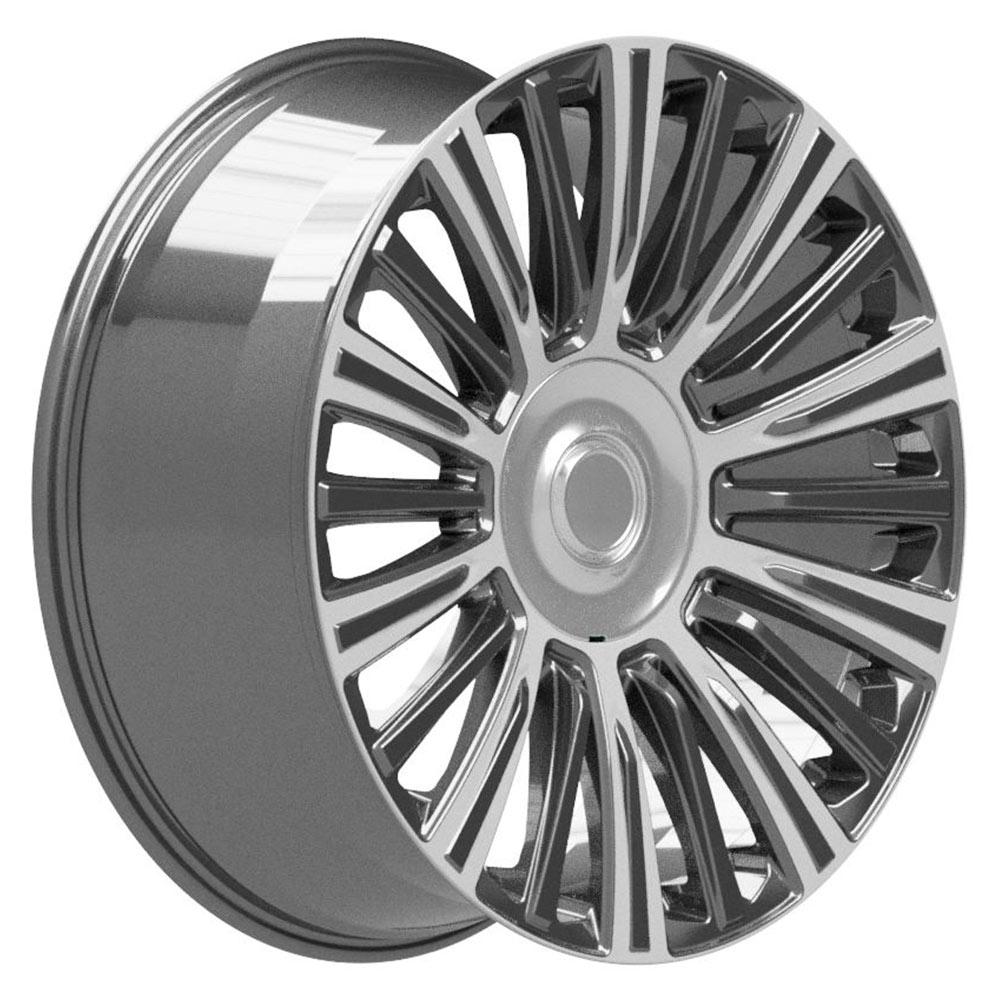 24" Replica CA92 fits Cadillac Escalade 24x10 Gunmetal with Polished Face