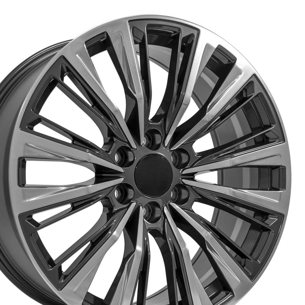 22" Replica CA93 fits Cadillac Escalade 22x9 Gunmetal with Polished Face