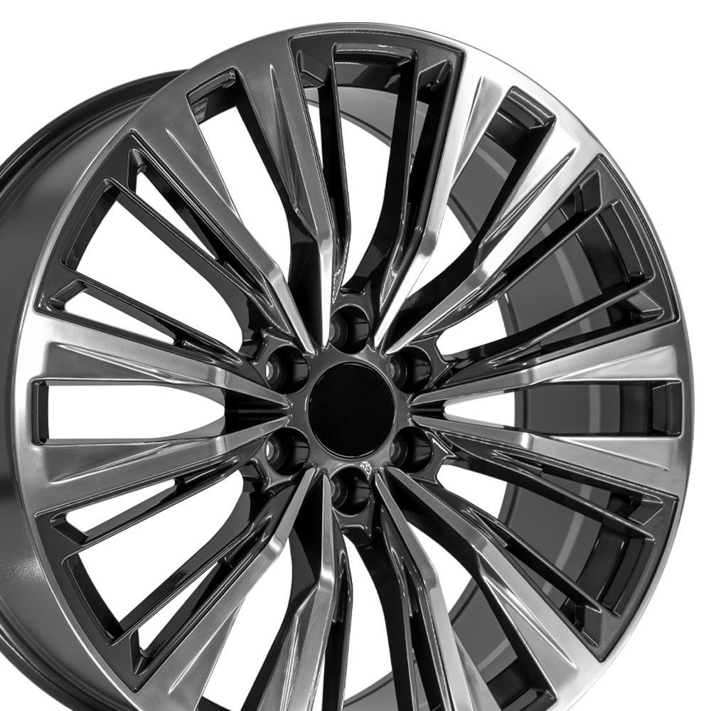 24" Replica CA93 fits Cadillac Escalade 24x10 Gunmetal with Polished Face