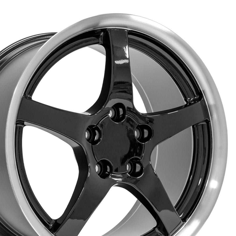 18" Replica CV05 fits Chevrolet Corvette C5 18x9.5 Deep Dish Black