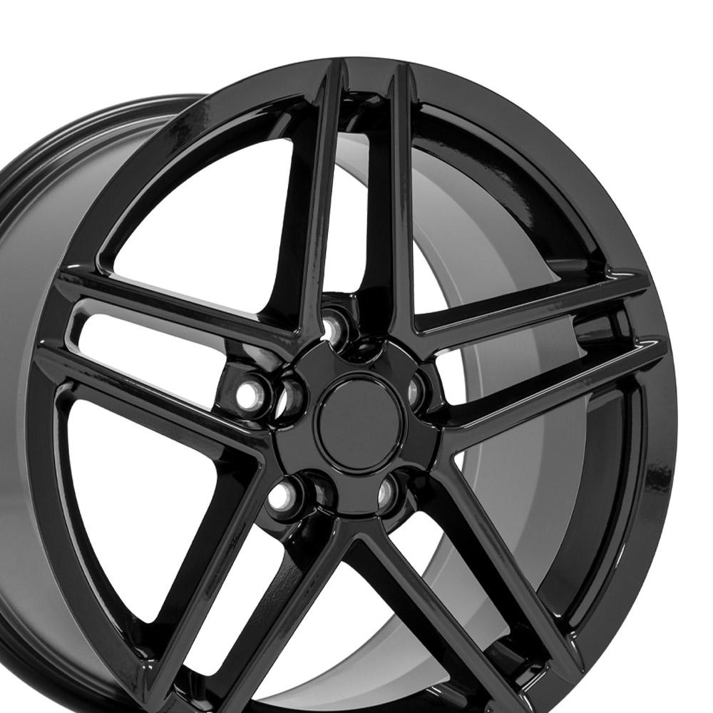 17" Replica CV07A fits Chevrolet Corvette C6 Z06 17x9.5 Black