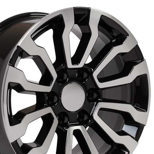 18" Replica CV35 fits GMC Sierra 18x8.5 Black Machined