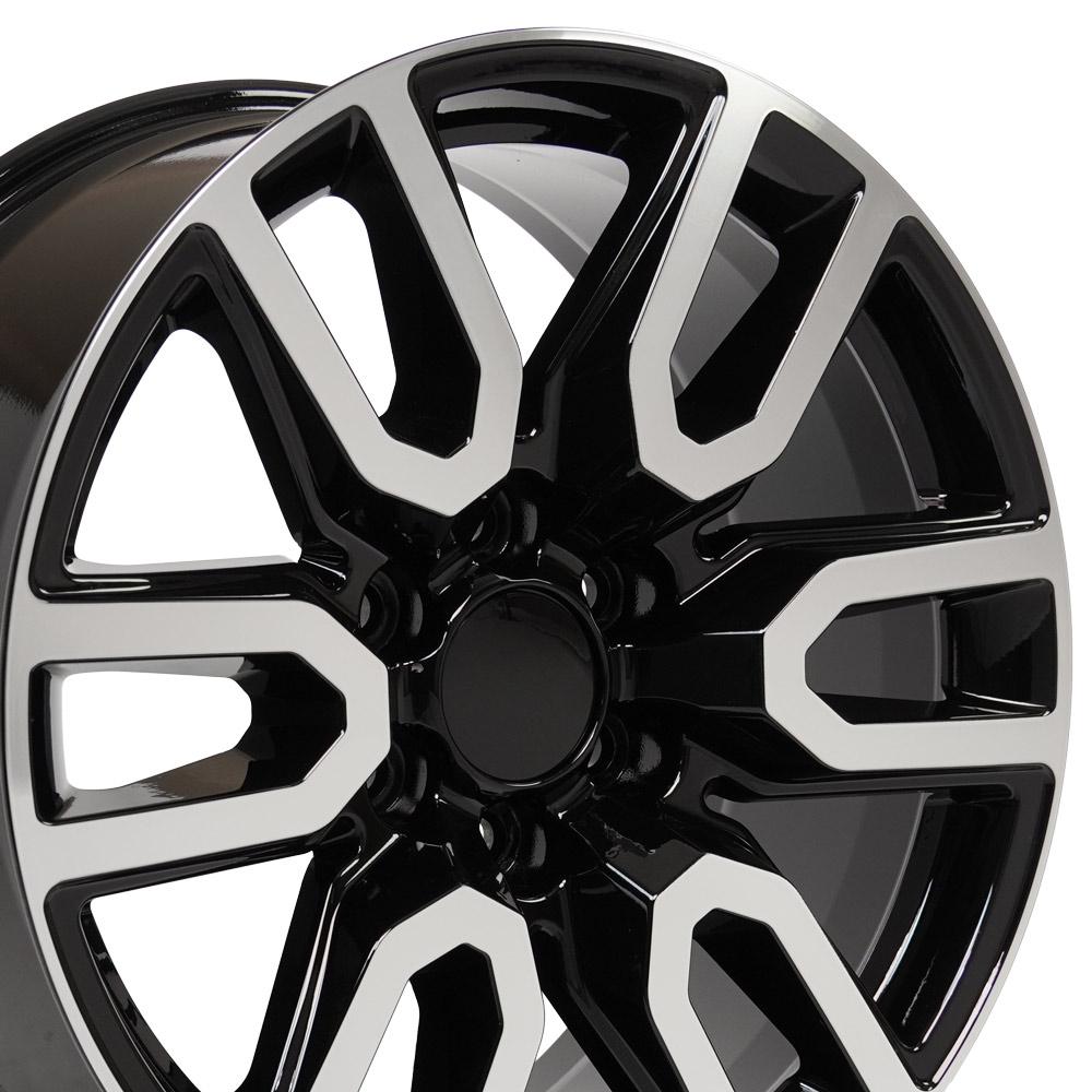 20" Replica CV36 fits GMC Sierra 20x9 Black Machined