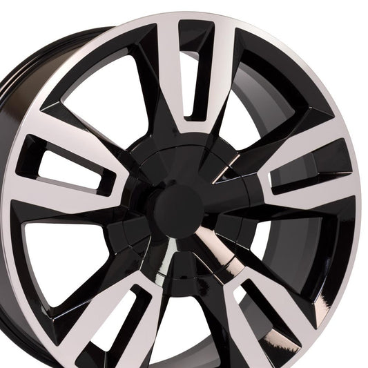 22" Replica CV40 fits Chevrolet Tahoe 22x9 Black Mach'd