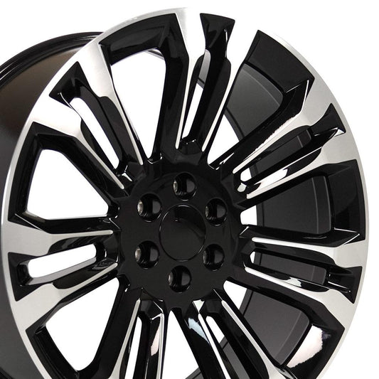 24" Replica CV43 fits Chevrolet Silverado 1500 24x10 Black Machined