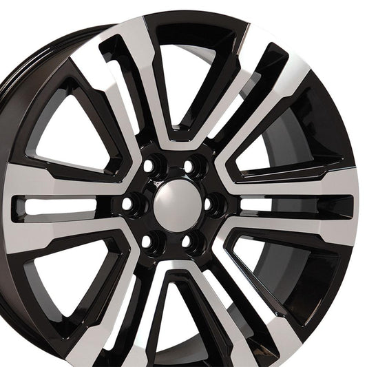 22" Replica CV44 fits GMC Yukon 22x9 Black Mach'd