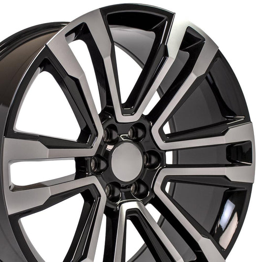 24" Replica CV44 fits GMC Yukon 24x10 Black Mach'd