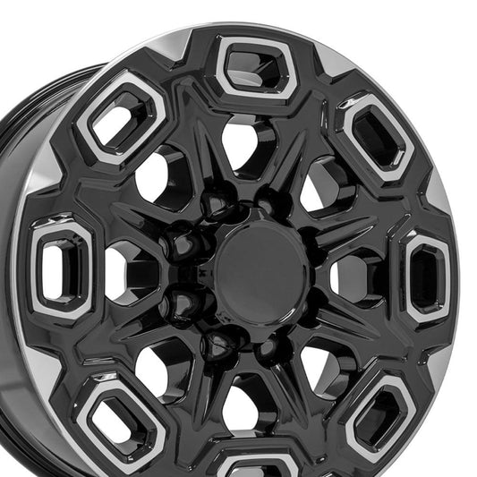 20" Replica CV64A fits Chevrolet Silverado 2500/3500 20x8.5 Black Machined