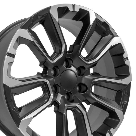 22" Replica CV68 fits Chevrolet Suburban 22x9 Satin Black with Milled Edge