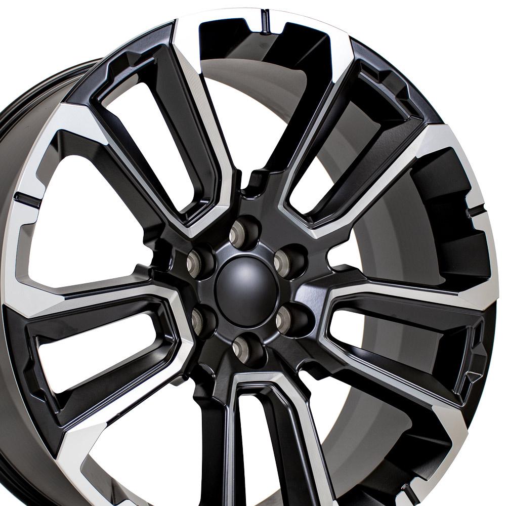 24" Replica CV68 fits Chevrolet Suburban 24x10 Satin Black with Milled Edge