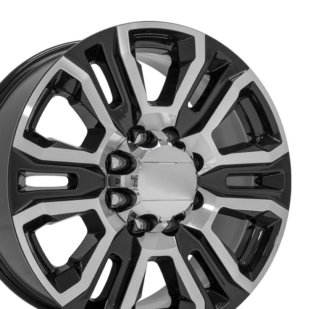 20" Replica CV70A fits GMC Sierra 2500 3500 HD Denali 20x8.5 Black Machined