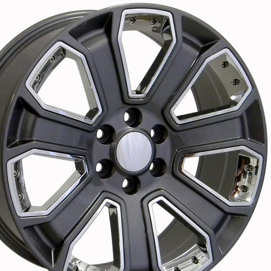 22" Replica CV93B fits Chevy Silverado 22x9 Gunmetal