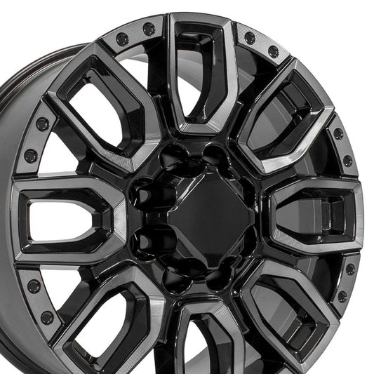 20" Replica CV97B  20x8.5 Black Milled Edge with Tinted Clear