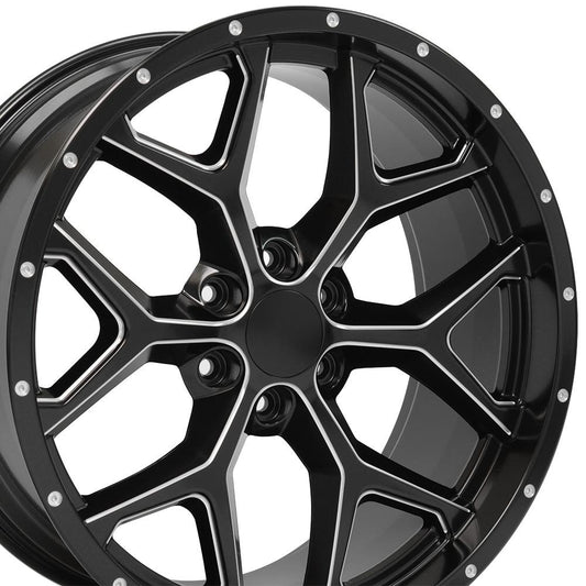 22" Replica CV98 fits Chevy Silverado 22x9.5 Satin Black Milled