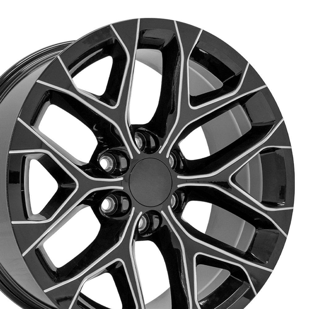 20" Replica CV98B fits Chevy Silverado 20x9 Black Milled