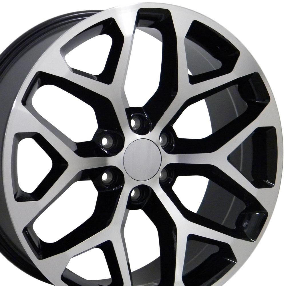 20" Replica CV98B fits Chevy Silverado 20x9 Black Mach'd