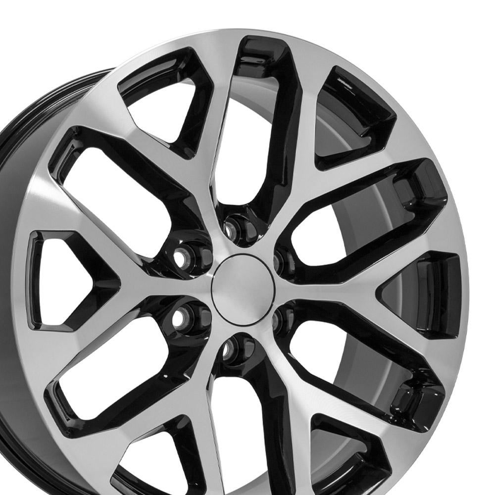 22" Replica CV98B fits Chevy Silverado 22x9 Black Machined