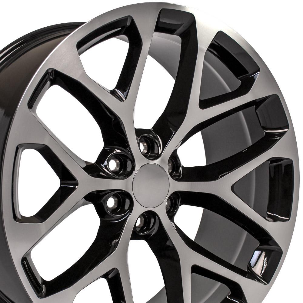 24" Replica CV98B fits Chevy Silverado 24x10 Black Machined