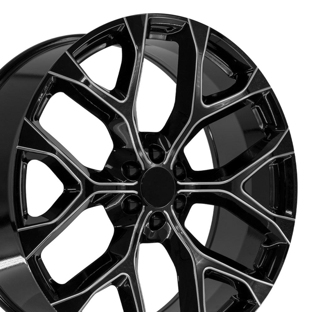 26" Replica CV98B fits Chevy Silverado 26x10 Black Milled