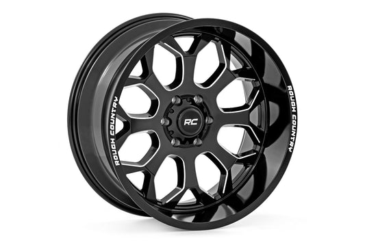 Rough Country 96 Series Wheel | One-Piece | Gloss Black | 22x10 | 6x135 | -19mm